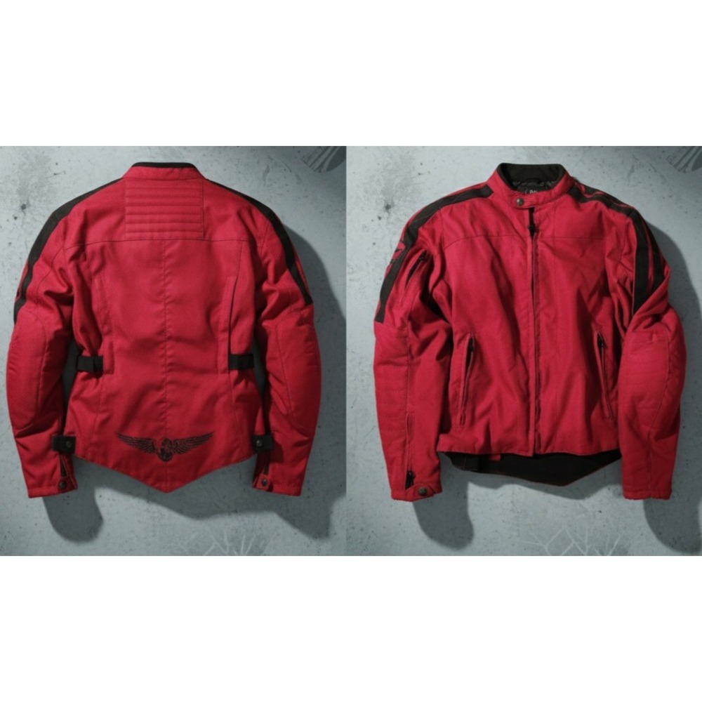 Rocket Canada Red Black Wing‎ Logo Motorcycle Jacket womens Size small